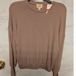 PST waffle knit long sleeve drop shoulder Size Small thermal top Tshirt layering